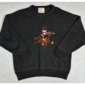 Vintage Marc Gibaldi Wool Sweater XL Eur 52) Cowboy Horse Embroidered Knit Wool